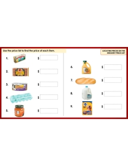 MARKET &amp; GROCERY STORE MATH FOR BEGINNERS- 200 GOOGLE SLIDES! add/subtract