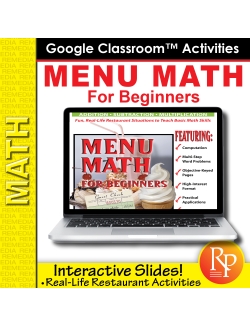 MENU MATH FOR BEGINNERS- 187 GOOGLE SLIDES! Add, Subtract, Multiply, Decimals MENU MATH FOR BEGINNERS- 187 GOOGLE SLIDES! Add, Subtract, Multiply, Decimals