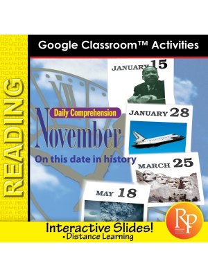 NOVEMBER - DAILY READING COMPREHENSION: Google Slides Interactive Activities NOVEMBER - DAILY READING COMPREHENSION: Google Slides Interactive Activities