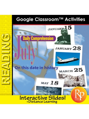JULY - DAILY READING COMPREHENSION "This Day in History" Google Slide Lessons JULY - DAILY READING COMPREHENSION "This Day in History" Google Slide Lessons