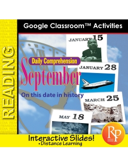 SEPTEMBER - DAILY READING COMPREHENSION &quot;This Day in History&quot; Google Slide Lessons
