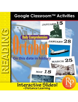 OCTOBER - DAILY READING COMPREHENSION &quot;This Day in History&quot; Google Slide Lessons