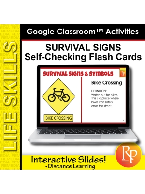 191 Google Slides: SURVIVAL SIGNS, SYMBOLS: SELF CHECKING FLASH CARDS Special Ed 191 Google Slides: SURVIVAL SIGNS, SYMBOLS: SELF CHECKING FLASH CARDS Special Ed