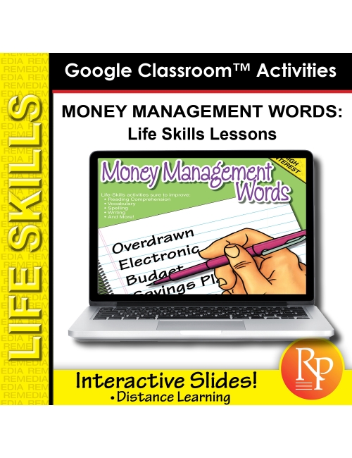 Google Classroom Activities: Money Management Words - Life-Skills Lessons