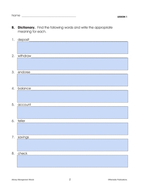 Google Classroom Activities: Money Management Words - Life-Skills Lessons Google Classroom Activities: Money Management Words - Life-Skills Lessons
