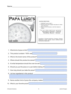 Google Slides: LABELS & PACKAGES: Practical Practice Reading & Life Skills