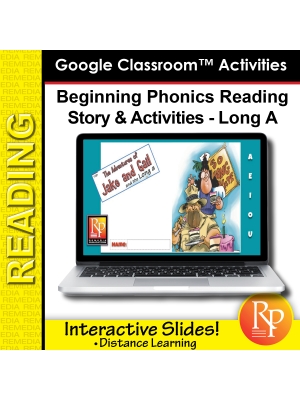 Beginning Phonics Reading - Story & Activities | Google Classroom Slides Long a  Beginning Phonics Reading - Story & Activities | Google Classroom Slides Long a