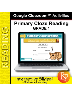 Beginning Cloze Reading Stories & Activities - Grade 1 | GOOGLE SLIDES Cloze Reading Fun Beginning Cloze Reading Stories & Activities - Grade 1 | GOOGLE SLIDES Cloze Reading Fun