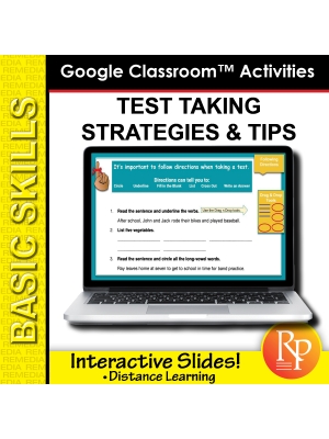 TEST TAKING STRATEGIES & TIPS: 96 Ready-to-use GOOGLE CLASSROOM LESSONS & SLIDES TEST TAKING STRATEGIES & TIPS: 96 Ready-to-use GOOGLE CLASSROOM LESSONS & SLIDES