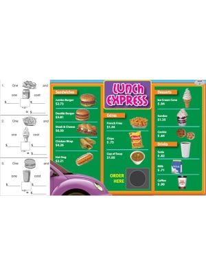 Drive-Thru Menu Math Beginning Money Skills Level 2 - Menu with Slides Version Drive-Thru Menu Math Beginning Money Skills Level 2 - Menu with Slides Version