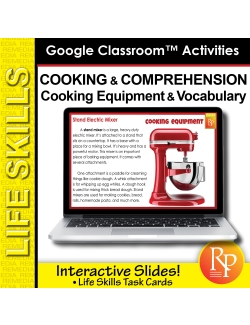 COOKING & COMPREHENSION: Cooking Equipment Vocabulary | GOOGLE SLIDES COOKING & COMPREHENSION: Cooking Equipment Vocabulary | GOOGLE SLIDES
