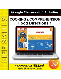 Life Skills COOKING COMPREHENSION: Packaged Foods &amp; Directions 1: Google Slides