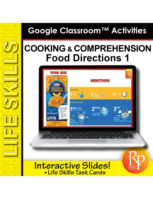 Life Skills COOKING COMPREHENSION: Packaged Foods & Directions 1: Google Slides
