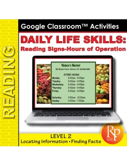 Daily Life Skills 2 GOOGLE: Reading &amp; Understanding Signs &amp; Hours Of Operation