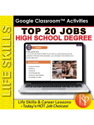 Top 20 High School Degree Jobs: Life Skill & Career Exploration | Google Slides Top 20 High School Degree Jobs: Life Skill & Career Exploration | Google Slides