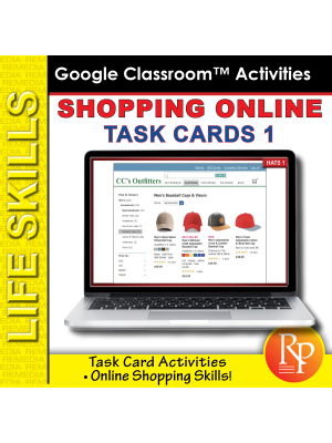 Shopping Online Task Cards 1: Consumer Life Skills | GOOGLE | Reading Activities Shopping Online Task Cards 1: Consumer Life Skills | GOOGLE | Reading Activities