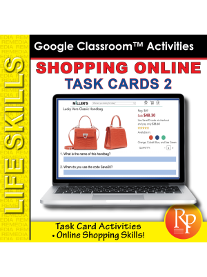 Shopping Online Task Cards 2: Consumer Life Skills | GOOGLE | Reading Activities Shopping Online Task Cards 2: Consumer Life Skills | GOOGLE | Reading Activities