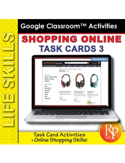 Shopping Online Task Cards 3: Consumer Life Skills | GOOGLE | Reading Activities