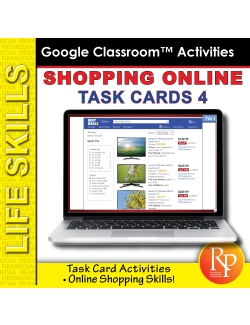 Shopping Online Task Cards 4: Consumer Life Skills | GOOGLE | Reading Activities