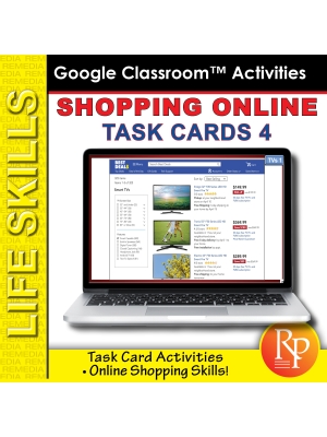 Shopping Online Task Cards 4: Consumer Life Skills | GOOGLE | Reading Activities Shopping Online Task Cards 4: Consumer Life Skills | GOOGLE | Reading Activities