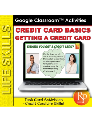 Getting a Credit Card: Life Skills Task Cards | Consumer Skills | GOOGLE Getting a Credit Card: Life Skills Task Cards | Consumer Skills | GOOGLE