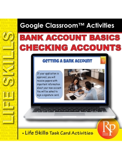 Bank Account Basics: Reading Task Cards - Consumer Life Skills GOOGLE Activities