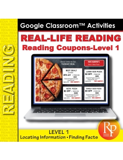 Reading Coupons Level 1: Functional Life Skills - Comprehension Activities - Google Slides