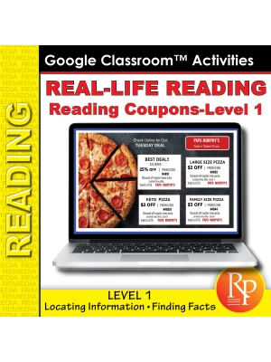 Reading Coupons Level 1: Functional Life Skills - Comprehension Activities - Google Slides Reading Coupons Level 1: Functional Life Skills - Comprehension Activities - Google Slides