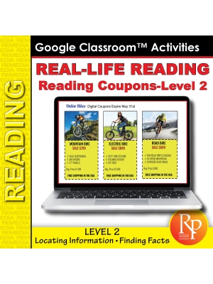 Reading Coupons Level 2: Functional Life Skills - Comprehension Activities - Google Slides Reading Coupons Level 2: Functional Life Skills - Comprehension Activities - Google Slides