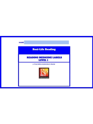 Reading Medicine Labels Level 1 - GOOGLE: Life Skills - Comprehension Activities Reading Medicine Labels Level 1 - GOOGLE: Life Skills - Comprehension Activities