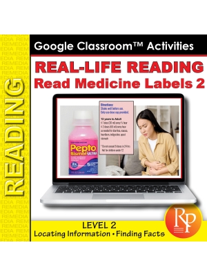 Reading Medicine Labels Level 2 - GOOGLE: Life Skills - Comprehension Activities Reading Medicine Labels Level 2 - GOOGLE: Life Skills - Comprehension Activities