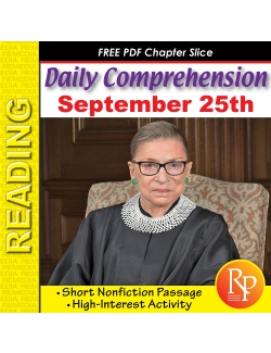 FREE Ruth Bader Ginsburg - Daily Comprehension - High Interest Reading FREE Ruth Bader Ginsburg - Daily Comprehension - High Interest Reading