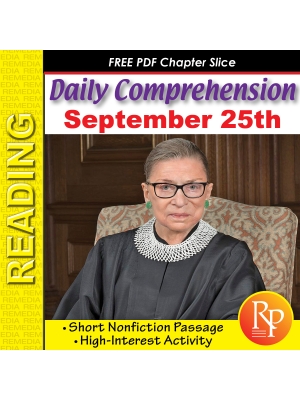 FREE Ruth Bader Ginsburg - Daily Comprehension - High Interest Reading FREE Ruth Bader Ginsburg - Daily Comprehension - High Interest Reading
