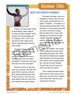 FREE Simone Biles - Daily Comprehension: Olympics FREE Simone Biles - Daily Comprehension: Olympics