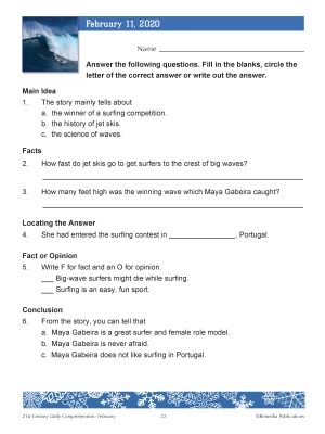 February 21st Century Daily Comprehension Activities: PDF & Google Set February 21st Century Daily Comprehension Activities: PDF & Google Set