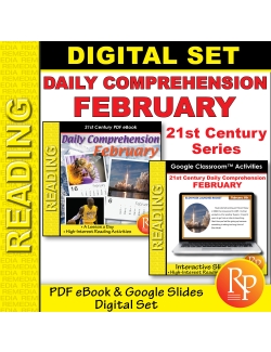 February 21st Century Daily Comprehension Activities: PDF & Google Set February 21st Century Daily Comprehension Activities: PDF & Google Set