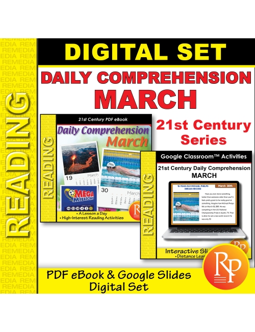 March 21st Century Daily Comprehension: PDF & Google Slides - Reading Activities