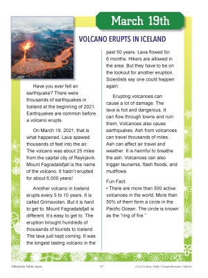 March 21st Century Daily Comprehension: PDF & Google Slides - Reading Activities March 21st Century Daily Comprehension: PDF & Google Slides - Reading Activities