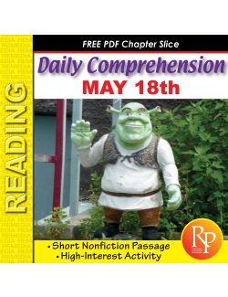 May 18: Shrek Reading Comprehension - Non Fiction - Main Idea - Activities
