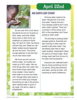 FREE - Earth Day: High Interest Reading - Short Nonfiction Passage - Reading Activities FREE - Earth Day: High Interest Reading - Short Nonfiction Passage - Reading Activities