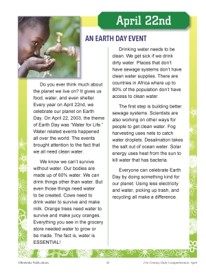 FREE - Earth Day: High Interest Reading - Short Nonfiction Passage - Reading Activities FREE - Earth Day: High Interest Reading - Short Nonfiction Passage - Reading Activities
