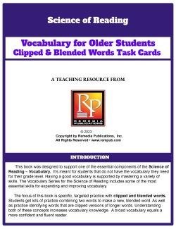 Science of Reading: Vocabulary for Older Students - Clipped & Blended Words Science of Reading: Vocabulary for Older Students - Clipped & Blended Words