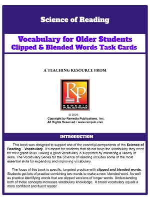 Science of Reading: Vocabulary for Older Students - Clipped & Blended Words Science of Reading: Vocabulary for Older Students - Clipped & Blended Words