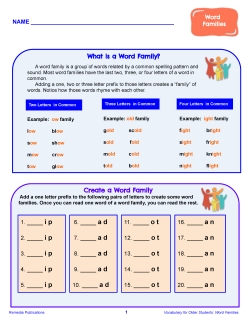 Science of Reading: Vocabulary for Older Students - Word Families Science of Reading: Vocabulary for Older Students - Word Families