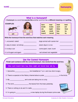Science of Reading: Vocabulary for Older Students - Homonyms Science of Reading: Vocabulary for Older Students - Homonyms