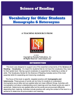 Science of Reading: Vocabulary for Older Students Homographs & Heteronyms Science of Reading: Vocabulary for Older Students Homographs & Heteronyms