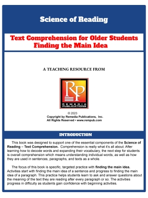 Science of Reading Text Comprehension Finding the Main Idea Task Cards