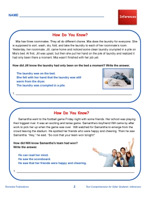 Science of Reading: Text Comprehension for Older Students Making an Inference