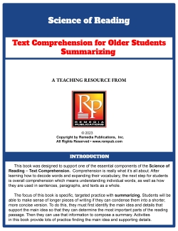 Science of Reading: Text Comprehension for Older Students Summarizing Task Cards