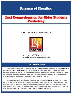Science of Reading: Text Comprehension for Older Students Predicting Task Cards